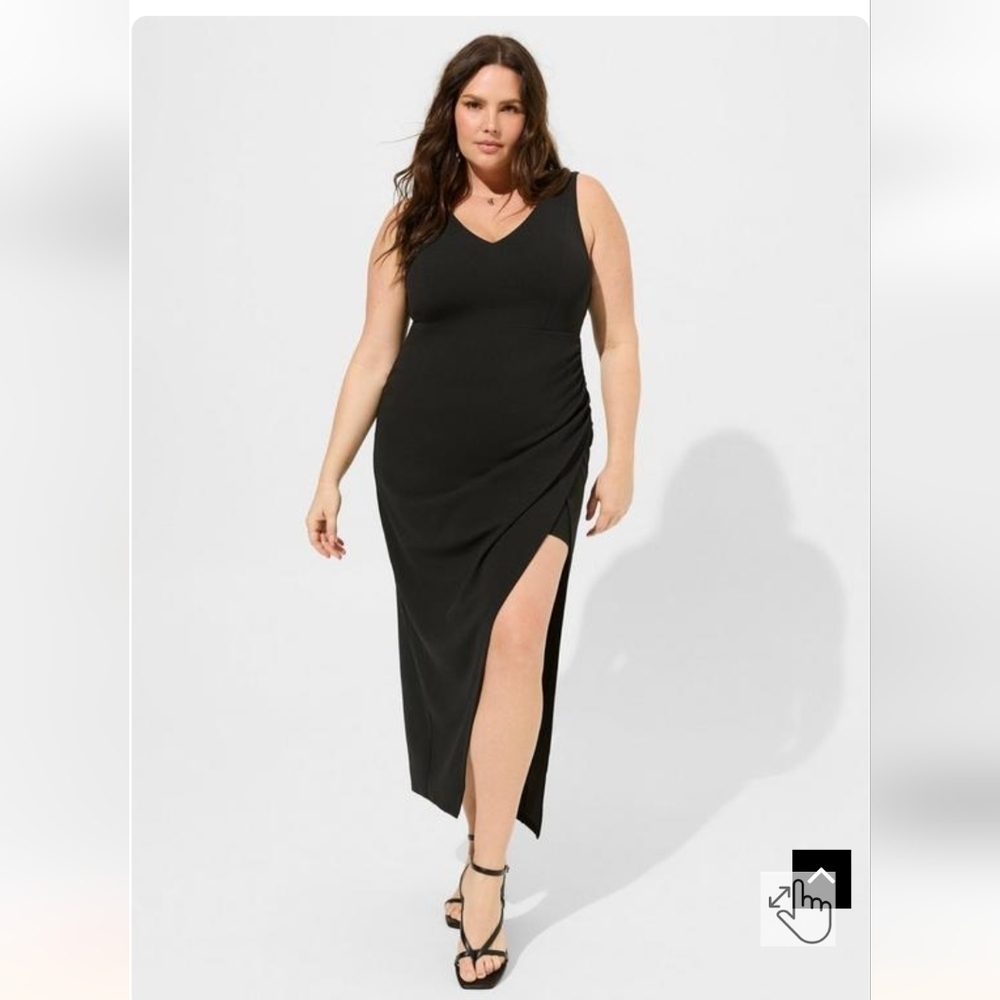 Torrid Maxi Stretch Crepe V-Neck Column Dress Size 12/ 0x NWT